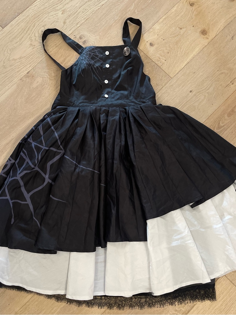 Gothic,Halloween, Cosplay Spiderweb Layered Costume Dress